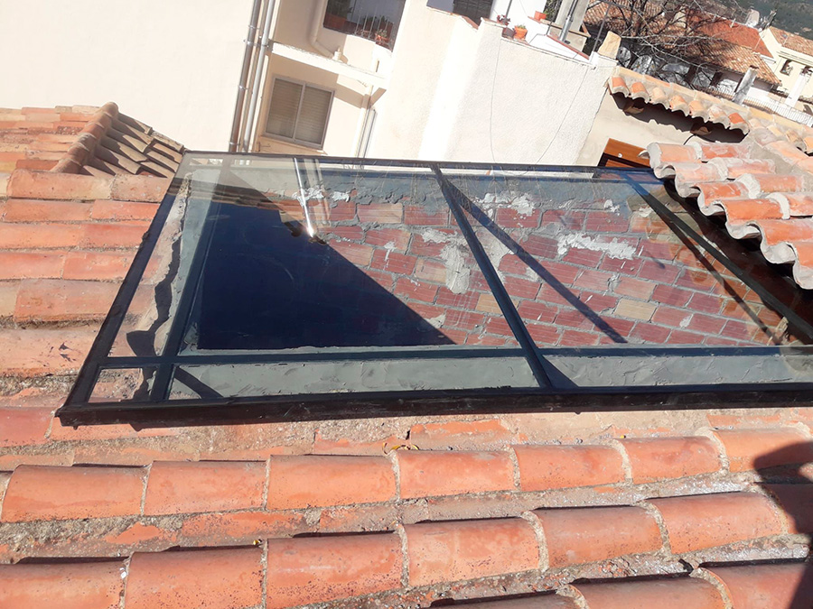 claraboyas de cristal ejemplo de fotos en tejado y exterior