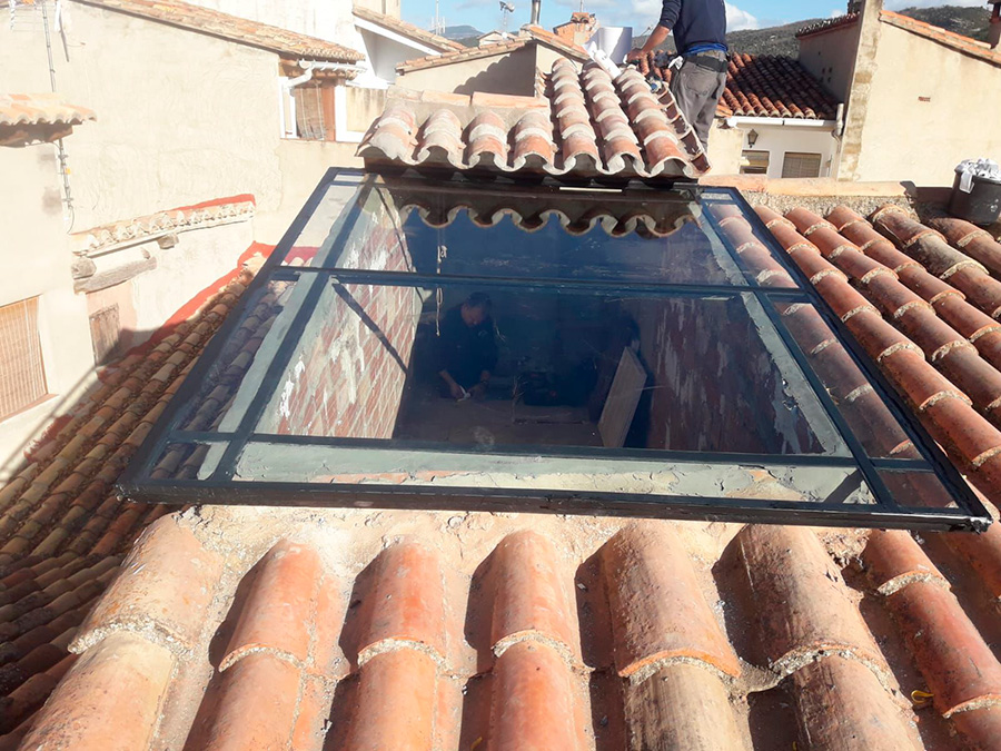 claraboyas de cristal ejemplo de fotos en tejado y exterior