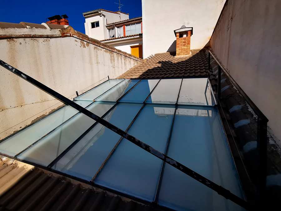 claraboyas de cristal ejemplo de fotos en tejado y exterior