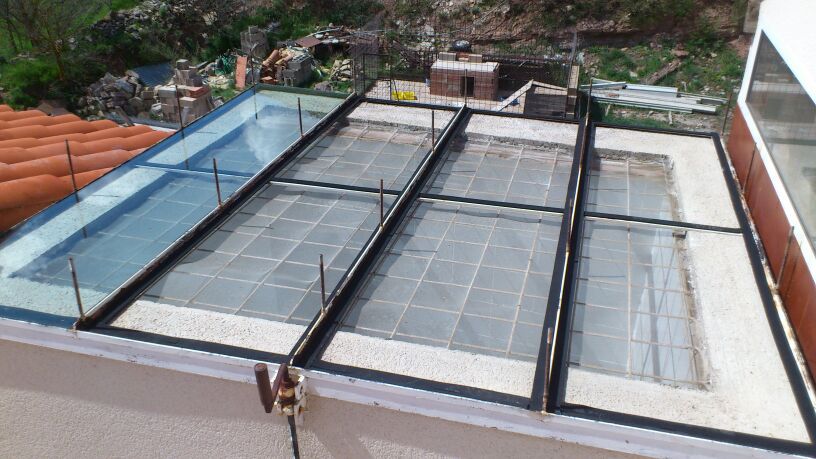 claraboyas de cristal ejemplo de fotos en tejado y exterior